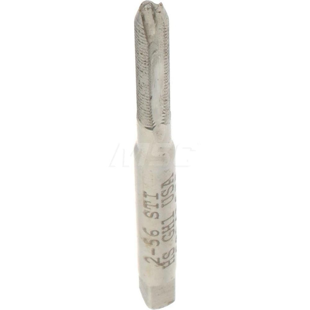 Hertel Spiral Point STI Tap, #2-56 UNC, 2 Flutes, Plug, High Speed Steel, Bright/Uncoated, 1-7/8" OAL, 9/16" Thread Length