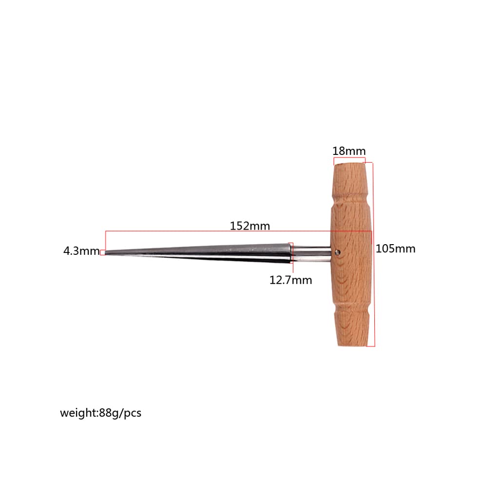 Ogdni Tapered Reamer Wood Hand Held Reamer T Handle Tapered 4 Fluted Chamfer Reaming Guitar Woodworker Cutting Tool