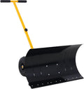 29" Heavy-Duty Snow Shovel with Wheels – Steel Frame Snow Pusher with 5-Angle Adjustable Blade, Ergonomic Cushioned