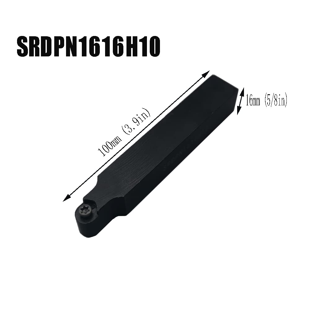 10pcs RPMT10T3 Indexable Carbide Inserts Milling Cutter with 1/2",5/8"," SRDPN Indexable Tool Holder Metal Lathe Cutting Tools (SRDPN1212H10+SRDPN1616H10+RPMT10T3)