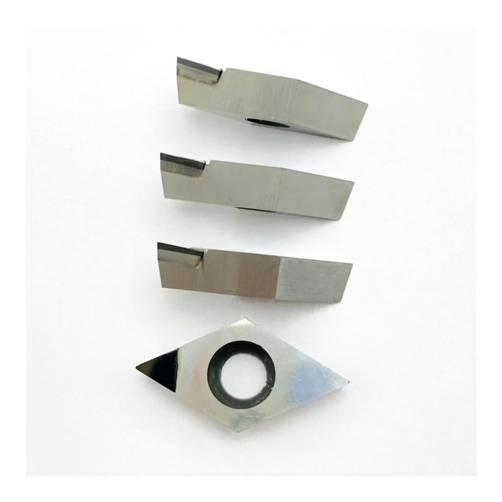 2Pcs CBN PCD DCGW11T304 DCGW11T308 PCD Diamond Insert Turning Tools CNC Turning Tools Copper Aluminum Quenched Steel Cast Iron Milling Inserts(DCGW11T302 CBN)
