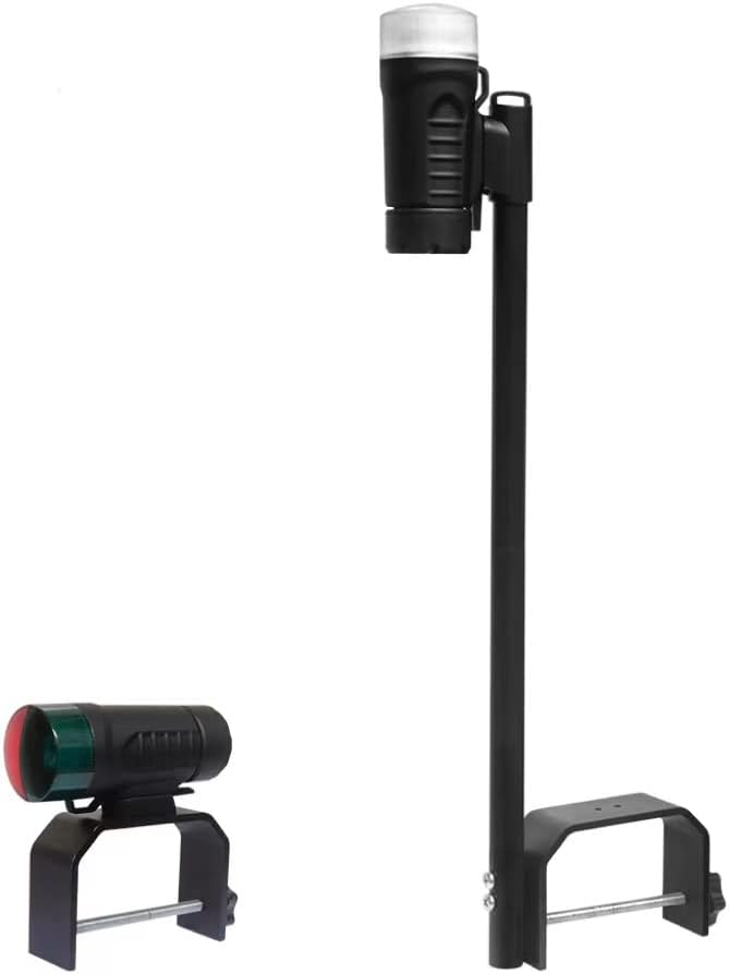Portable Boat Navigation Lights Battery Powered Boat Lights (Black)