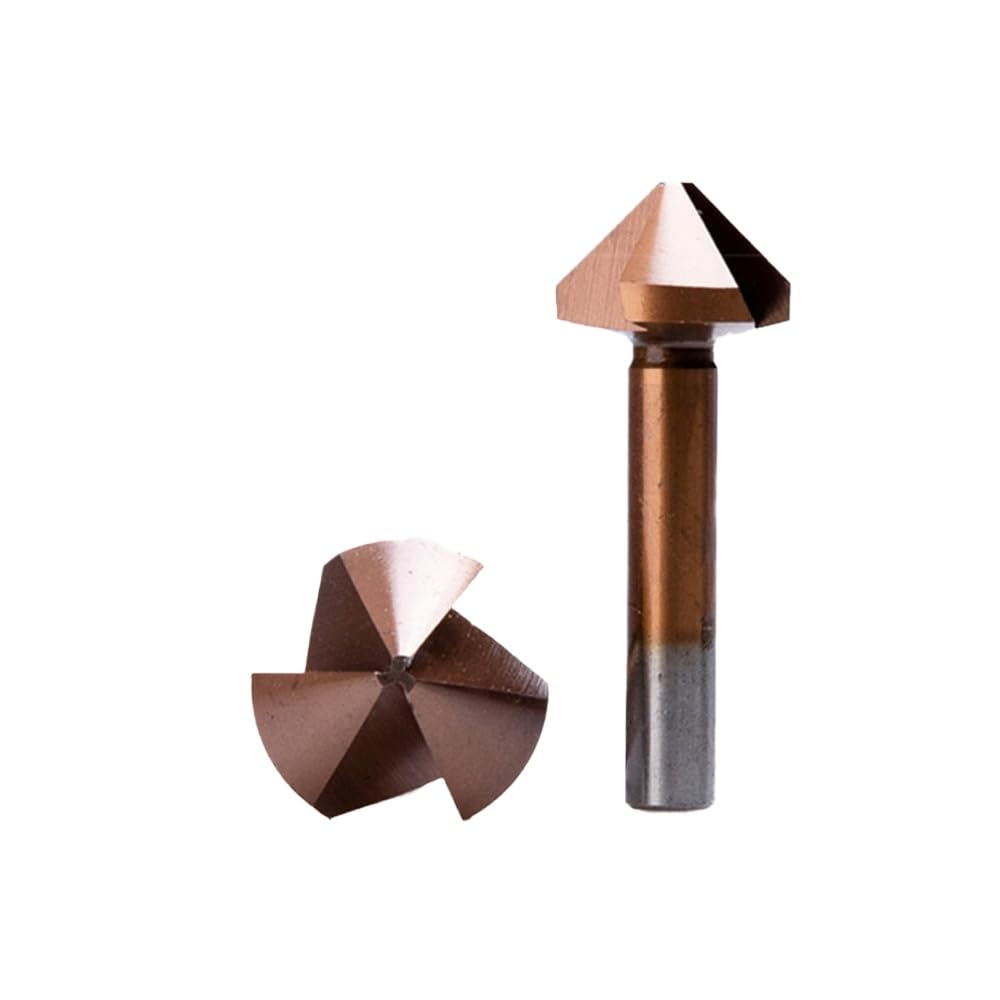 1Piece 3-Flutes 5mm 90-Degree Chamfer Cutter M35 Cobalt Countersink Drill Bit for Stainless Steel Metalworking Deburring & Reaming