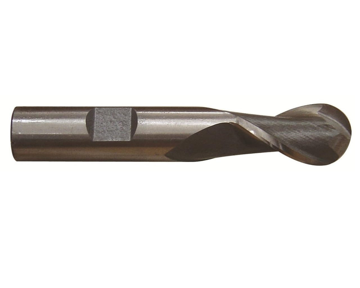 Drill America - DWCT1128 5/8" X 5/8" High Speed Steel 2 Flute Single End Ball End Mill, DWC Series