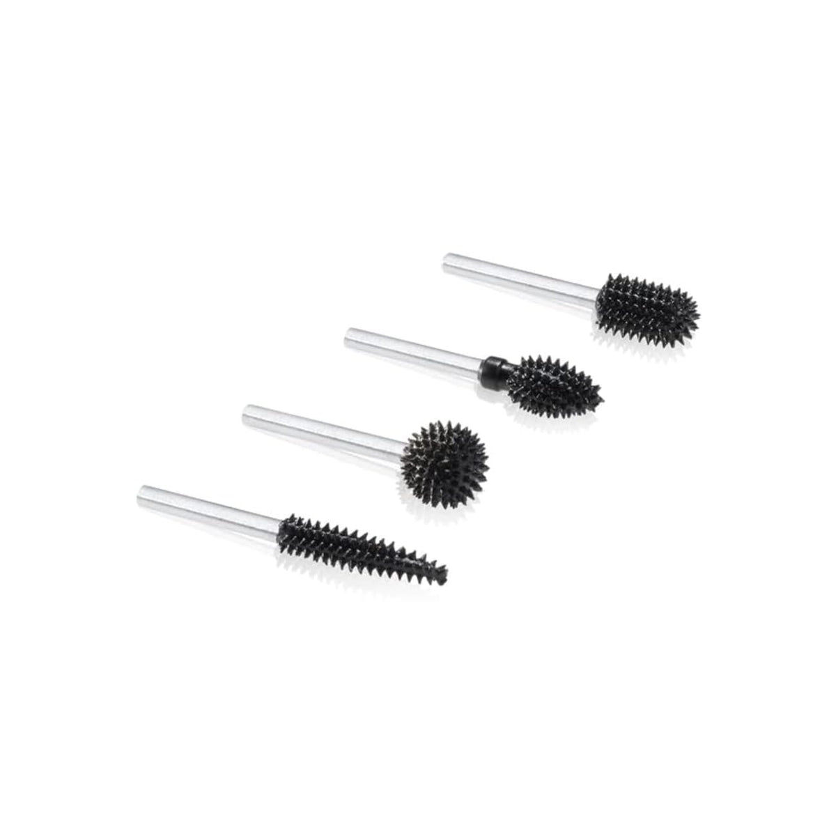 Kutzall 4-Piece Rotary Burr Kit - 1⁄8" Shaft, Very Coarse - Wood Carving Bits for Dremel, Foredom, Ryobi, DeWalt, Milwaukee Tools - Structured Tungsten Carbide