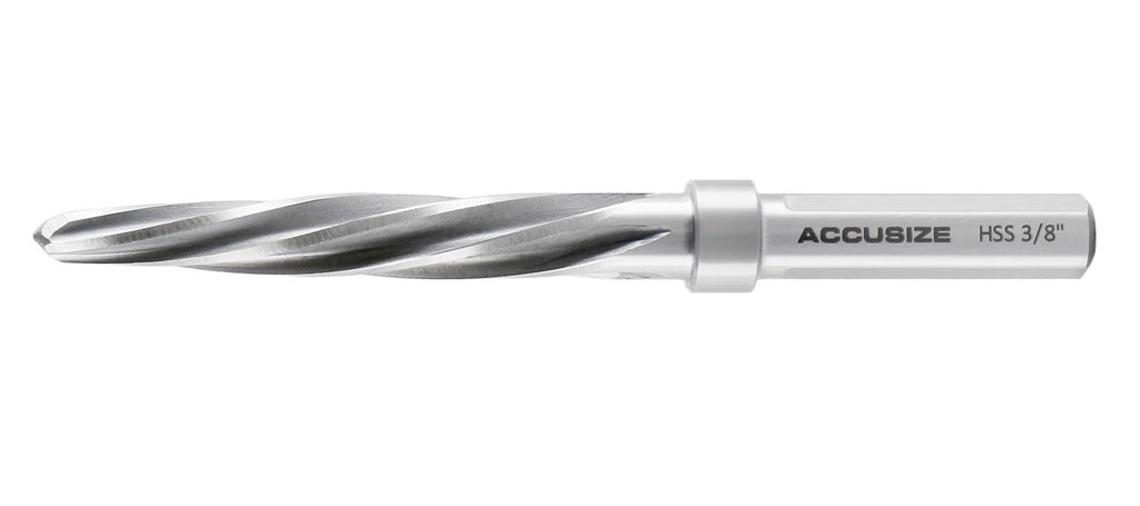 Accusize HSS Construction Reamer, 3/8 in, 3-Flat Shank, 0522-0038
