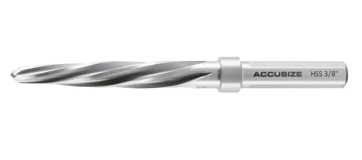Accusize HSS Construction Reamer, 3/8 in, 3-Flat Shank, 0522-0038