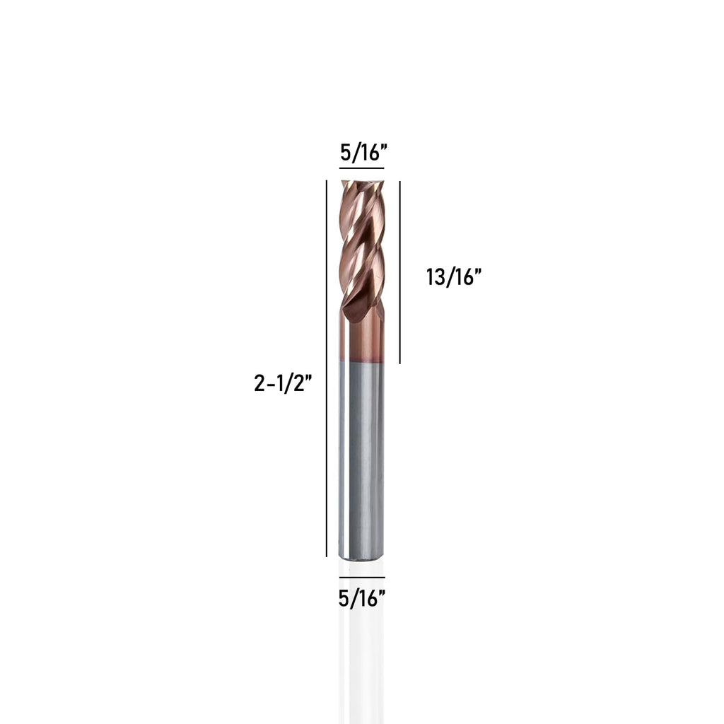 NZ 5/16" 4-Flute TiSiN-Coated Square End Mill, HRC55 CNC Milling Cutter for Hardened Steel, Stainless, Titanium & Cast Iron
