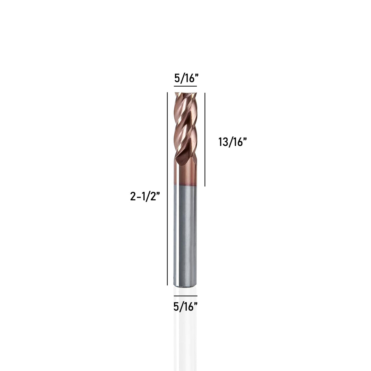 NZ 5/16" 4-Flute TiSiN-Coated Square End Mill, HRC55 CNC Milling Cutter for Hardened Steel, Stainless, Titanium & Cast Iron