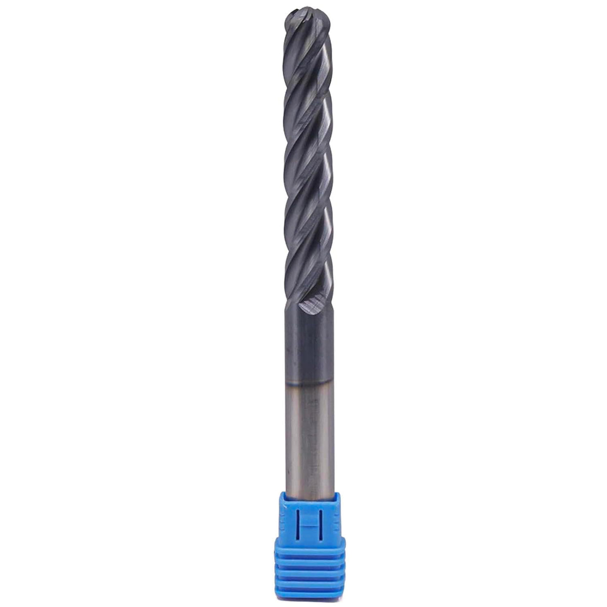 1/2" 4 Flute Solid Carbide Ball Nose End Mill - AlTiN Coated, 3" LOC 6" OAL