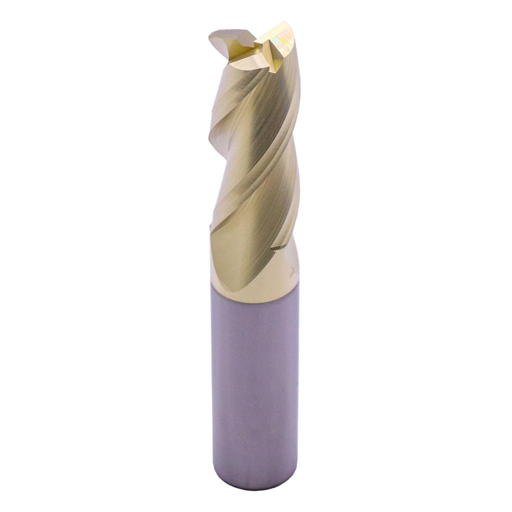 1/2" 3 Flute Solid Carbide Square End Mill, ZrN Coated, for Aluminum