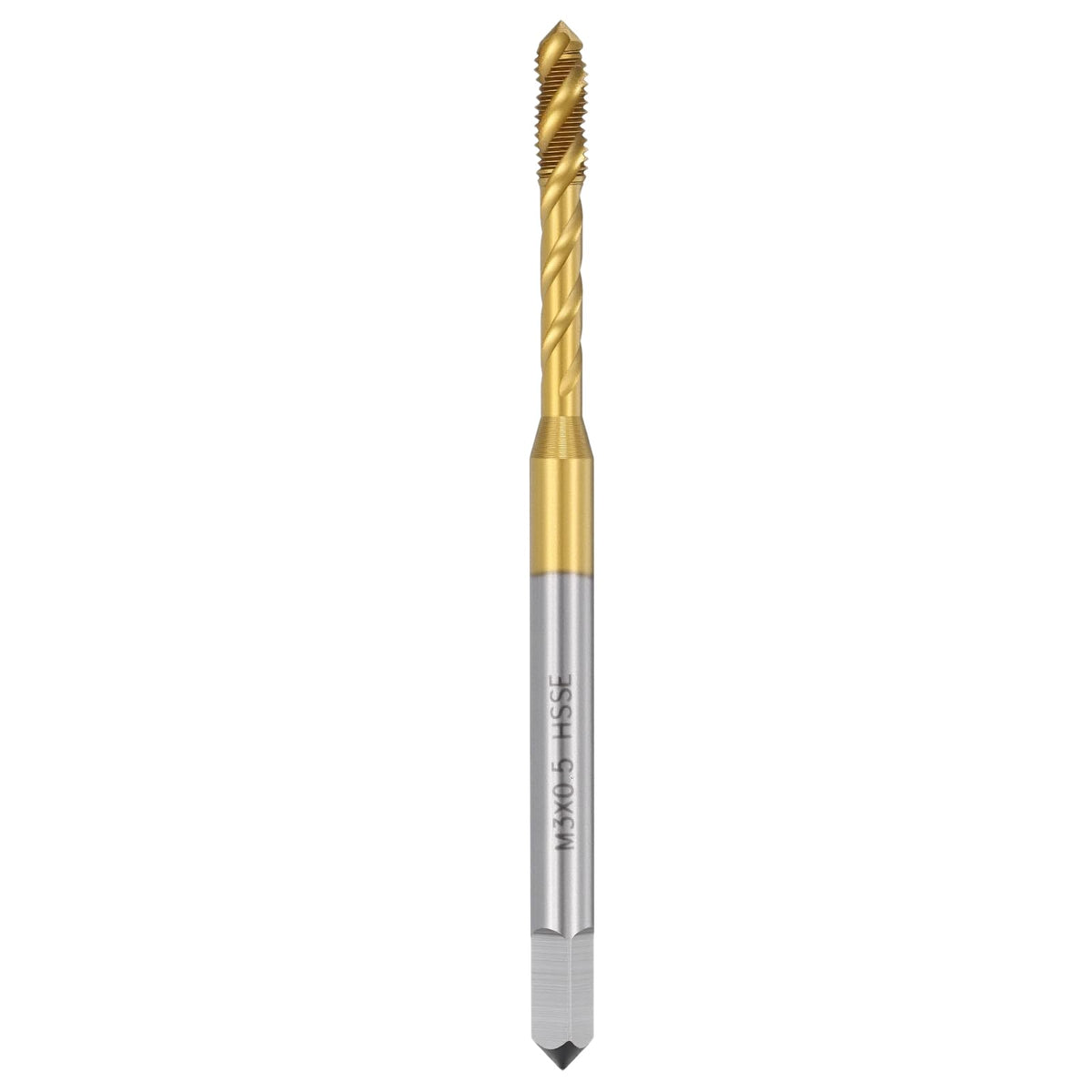 Workkyma M3 x 0.5 Spiral Flute Thread Tap M35 High Speed Steel DIN371
