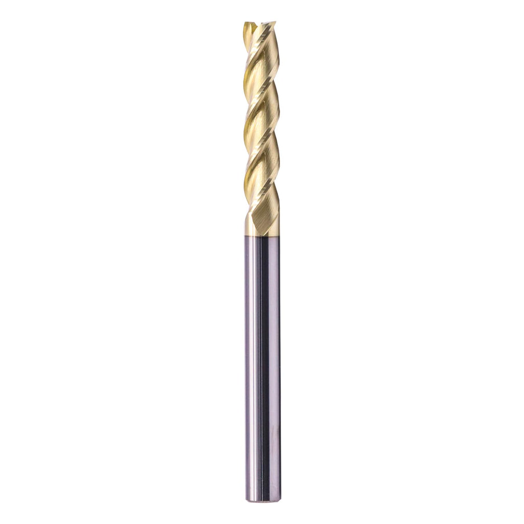 5/16" 3 Flute Solid Carbide Long Square End Mill, ZrN Coated, 4" OAL