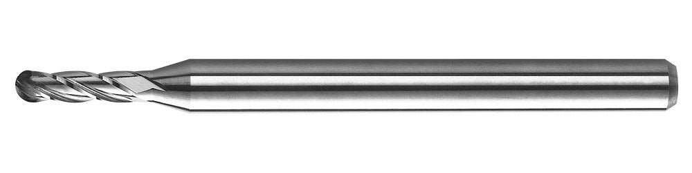 KYOCERA 1825-1772L532 Series 1825 Standard Length Ball Nose End Mill, Carbide, AlTiN, 30 Degree Angle, 4 Flute, 4.50 mm Cutting Diameter, 5 mm Shank Diameter, 13.50 mm Cutting Length, 50 mm Length