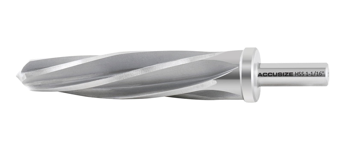 Accusize HSS Construction Reamer, 1-1/16 in, 3-Flat Shank, 0522-1716