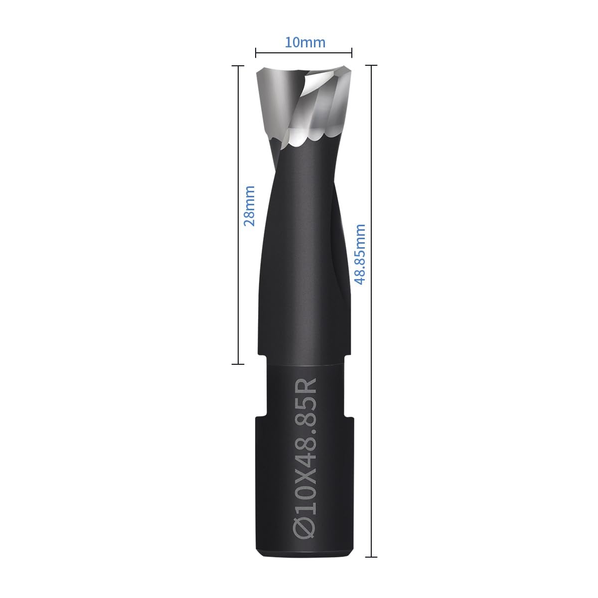 10mm Carbide Bit for DF500 Domino Joiner, Spiral Flute Cutter, 1 Pack