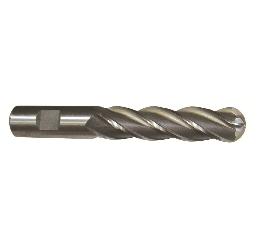 Drill America DWCF Series High-Speed Steel End Mill, Polished Finish, 4 Flute, Square End, 4" Cutting Length, 1" Cutting Diameter, 6-1/2" Length, 1" Shank (Pack of 1)