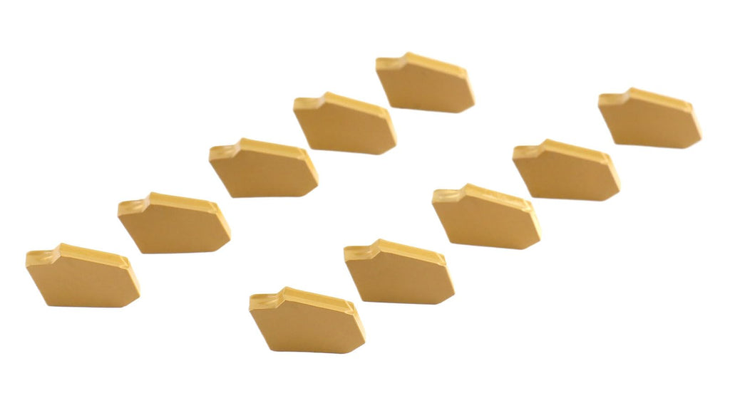 Accusize Industrial Tools GTN-3 Tin Coated Carbide Grooving Parting Inserts, 10 Pcs/Box, 6103-2003x10