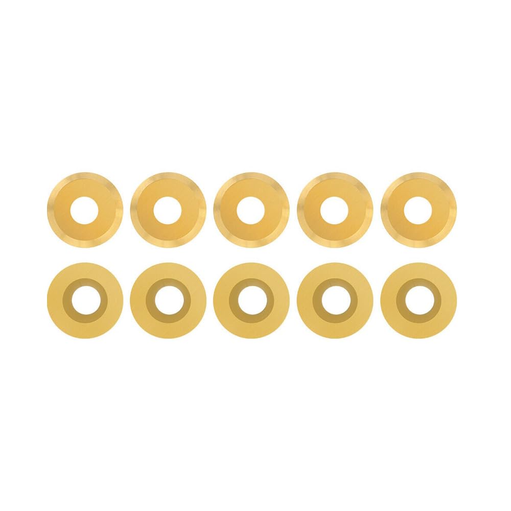 TANOMATE Titanium Coated Ci3 φ12mm Round Carbide Inserts, 10 pcs