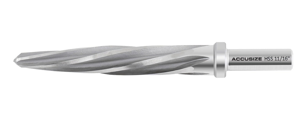 Accusize HSS Construction Reamer, 11/16 in, 3-Flat Shank, 0522-1116