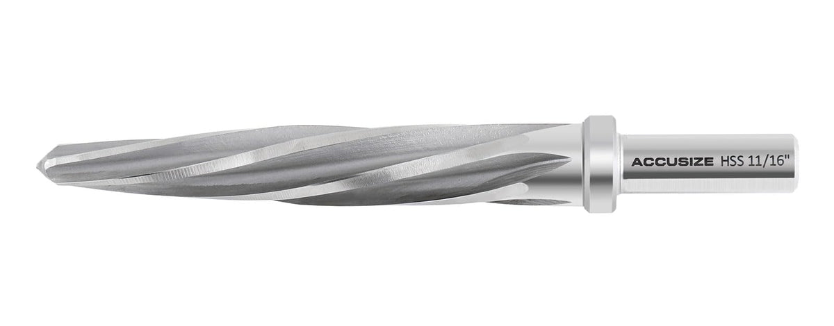 Accusize HSS Construction Reamer, 11/16 in, 3-Flat Shank, 0522-1116