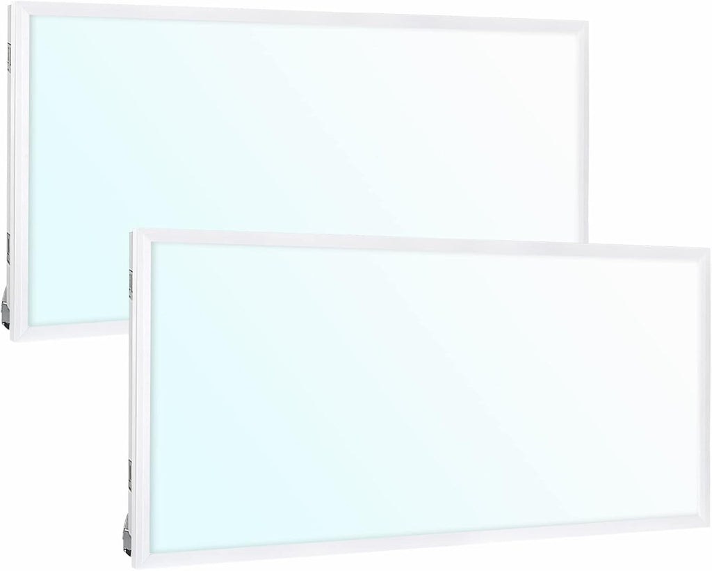hykolity 2x4 LED Flat Panel Troffer Light 5CCT Dimmable,Drop Ceiling,2Pack