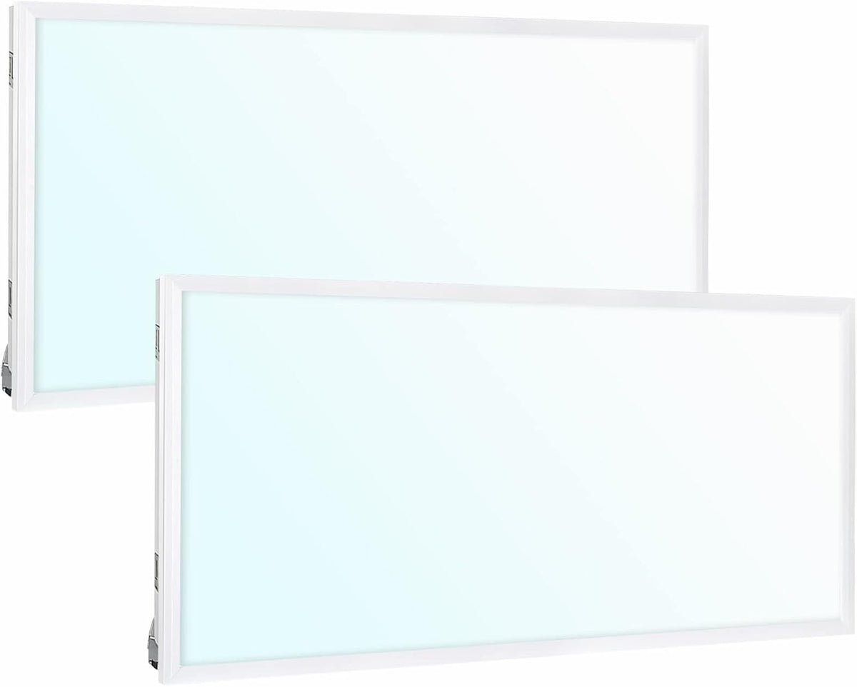 hykolity 2x4 LED Flat Panel Troffer Light 5CCT Dimmable,Drop Ceiling,2Pack