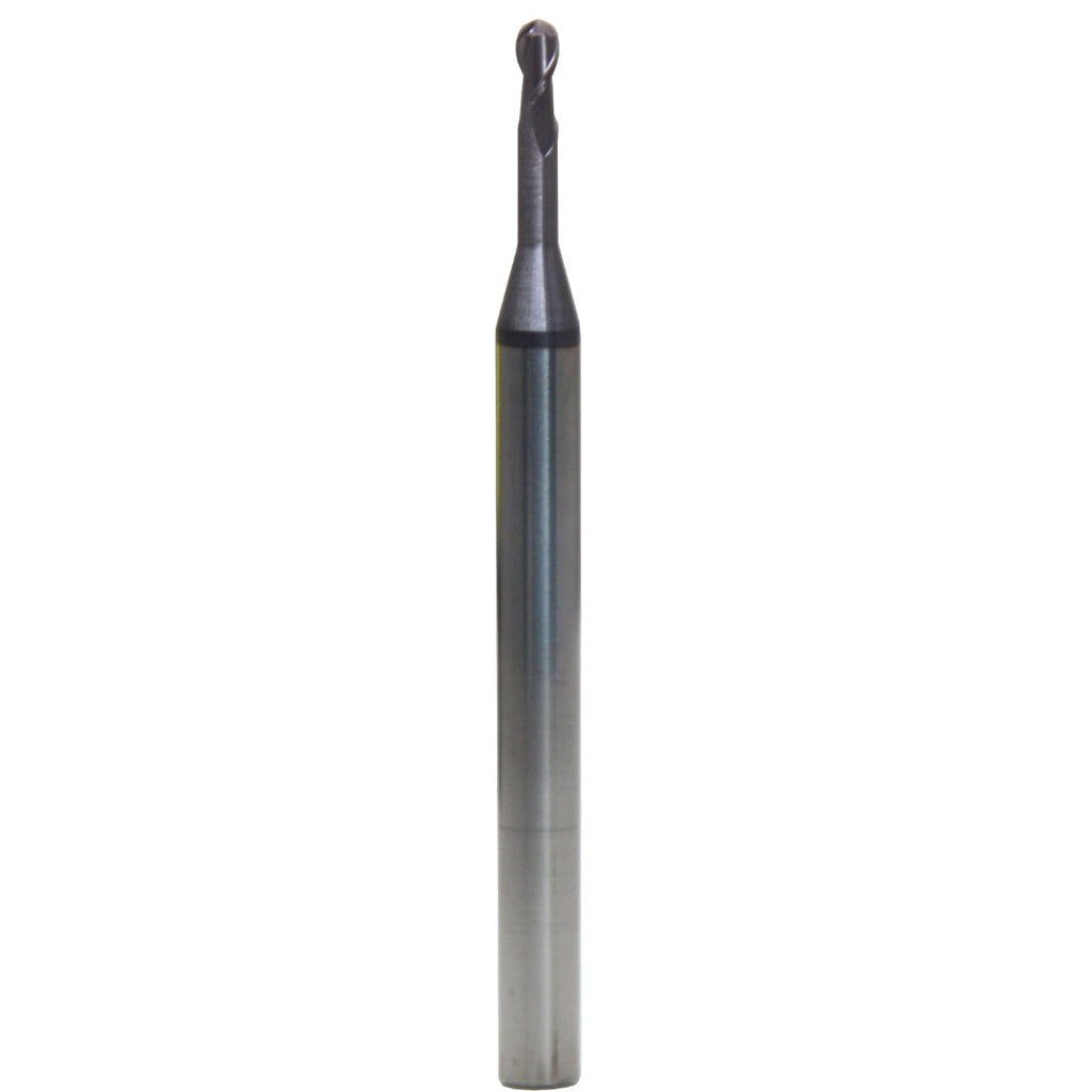 WKSTOOL 1.5mm Mill Dia 2 Flutes Long Reach Neck Solid Carbide Ball Nose CNC Mill Cutter Deep Cavity Milling CNC Router Bit for Low Medium Alloy Steels