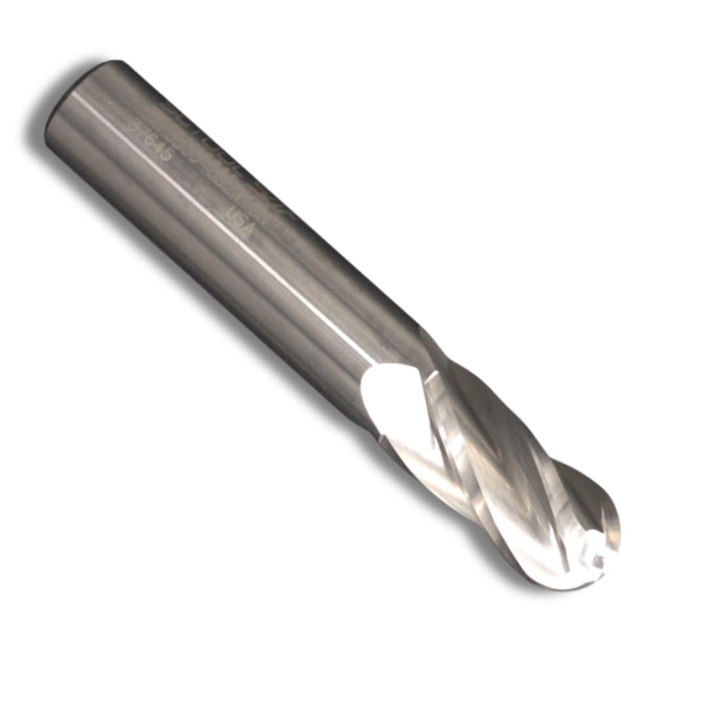 S4F 4-Flute 9/16" Carbide End Mill Ball Nose 1-1/4" LOC | Uncoated SCT30255