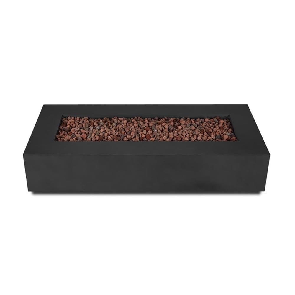 Aegean 70in Rectangle Fire Pit Table, Black