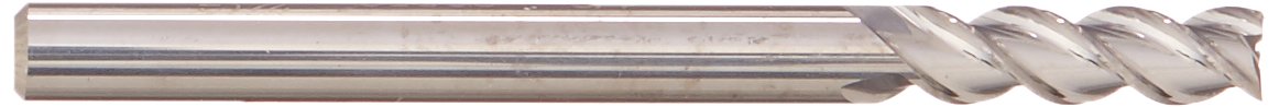YG-1 28558 Carbide Alu-Power End Mill, 3 Flute, 45 Degree Helix, Regular Length, Square, Uncoated Finish, 1-1/2" Length, 1/8"