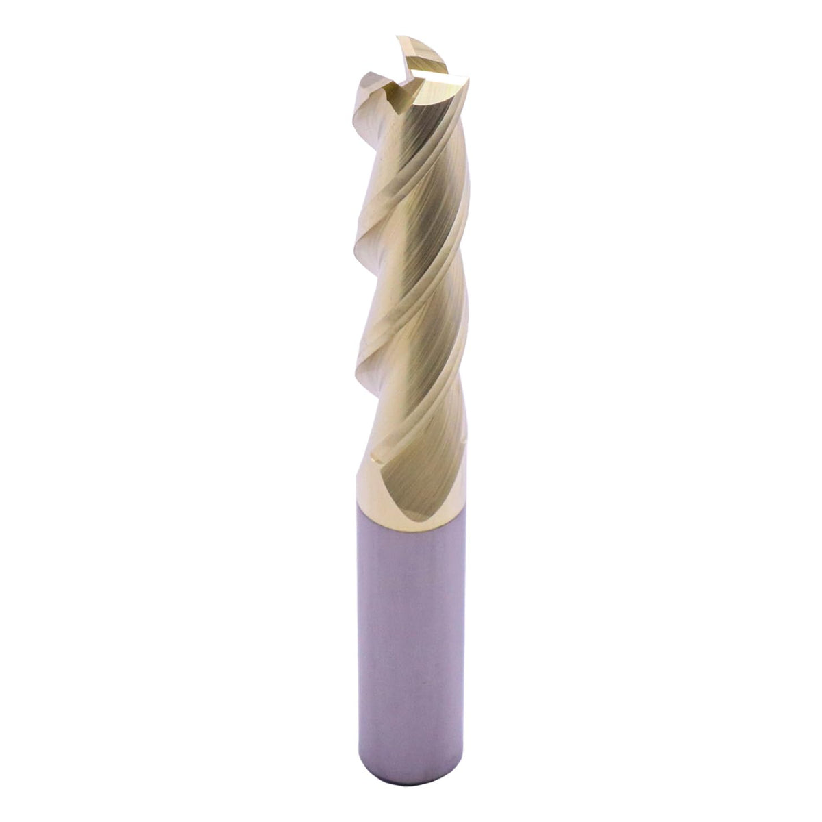 1/2" 3 Flute Solid Carbide Square End Mill, 4" OAL, ZrN Coated for Aluminum