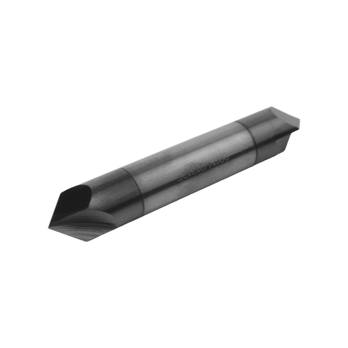 1/2in Solid Carbide End Mill, Chamfer Mill - Double End,2 Flutes