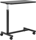 Adjustable Overbed Table on Wheels – Height Adjustable from 30” to 42” – H-Base Rolling Bedside Table for Home