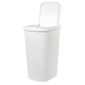 13.3 Gallon Kitchen Trash Can, Touch Top Push Lid, Slim Plastic Bin, White