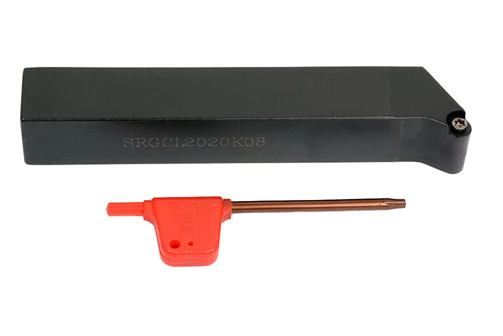 3/4" SRGCL 2020K08 Lathe External Turning Holders 90° Lathe Turning & Profiling Tool Holder for Round Carbide Inserts RCMT08 R4 (SRGCL2020K08)