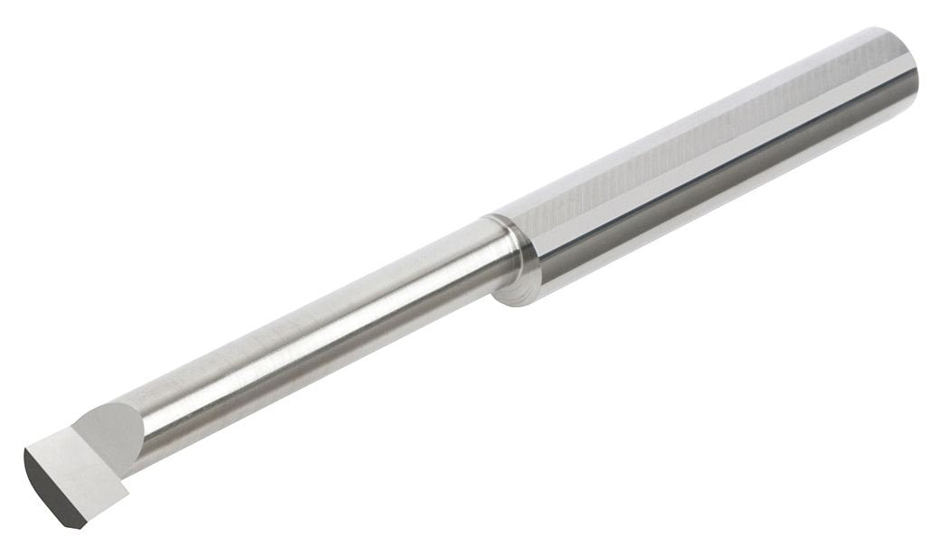Micro 100 BB-1801000 Boring Tool - Right Hand, .196" Min Bore Dia, 1" Max Bore Depth, .045" Proj, .055" Offset, .006" Corner Rad, .006" Radius, 1/4" Shank Dia, 2-1/2" OAL, Uncoated