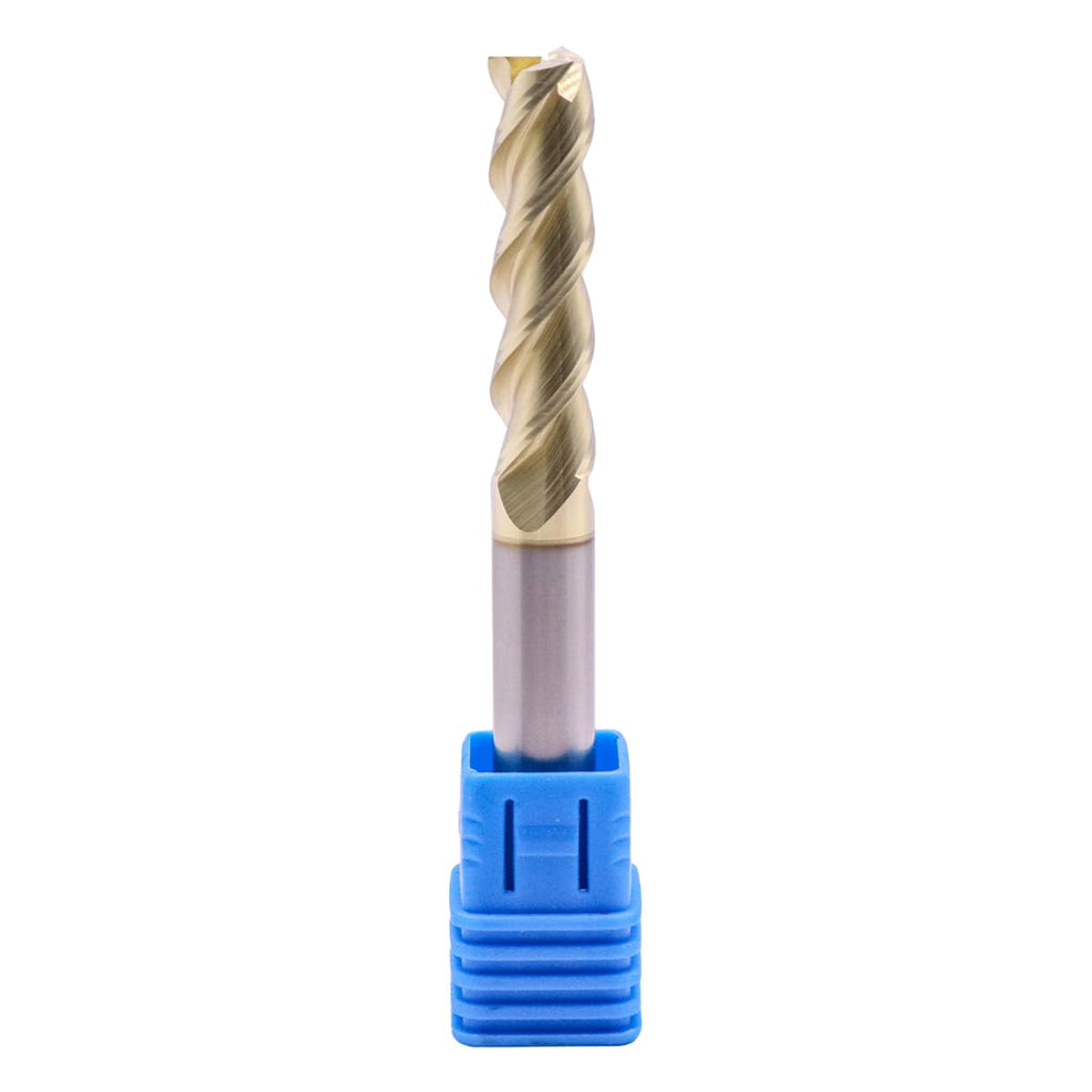 3/8" 3 Flute Solid Carbide Long End Mill, 3-1/2" Overall Length, ZrN Coated