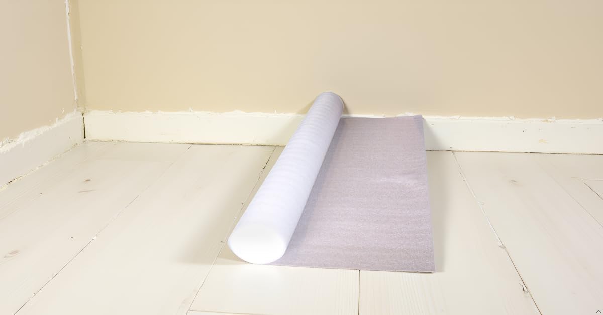 PolyFoam Multipurpose Foam Underlayment – 100 sq ft Roll for Laminate & Wood Flooring, Moisture-Resistant