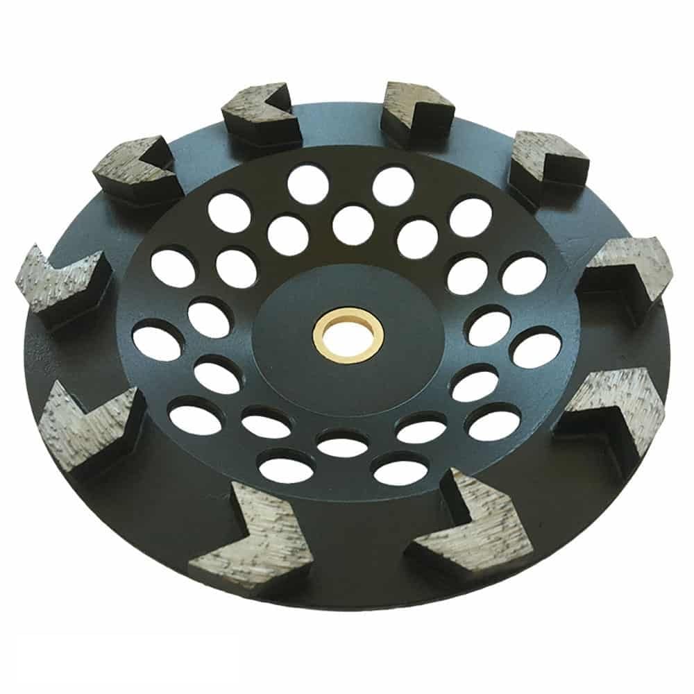 7" Diamond Grinding Wheel 10 Arrow Seg for Concrete & Coating 7/8"-5/8"