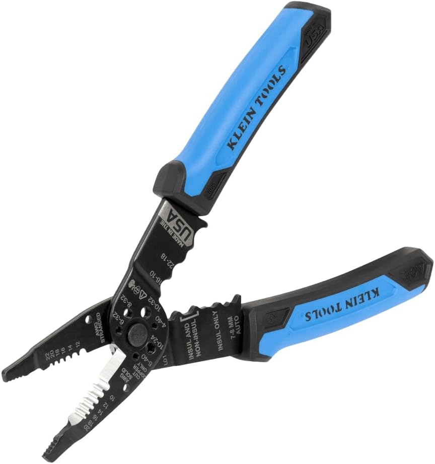 1025 Long Nose Multi-Purpose Wire Stripper, Made in USA Professional Electrician Tools, Crimping Tool, Cable Stripper