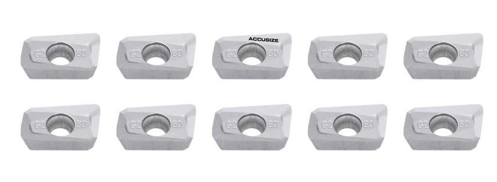 Accusize APKT11T308-LH Carbide Inserts, Uncoated, Machining Aluminum, 10Pc