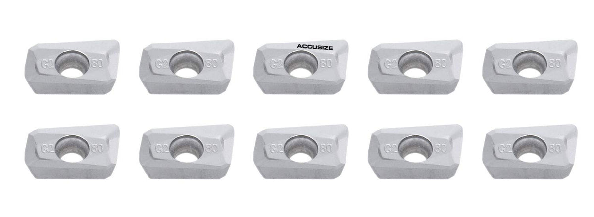 Accusize APKT11T308-LH Carbide Inserts, Uncoated, Machining Aluminum, 10Pc