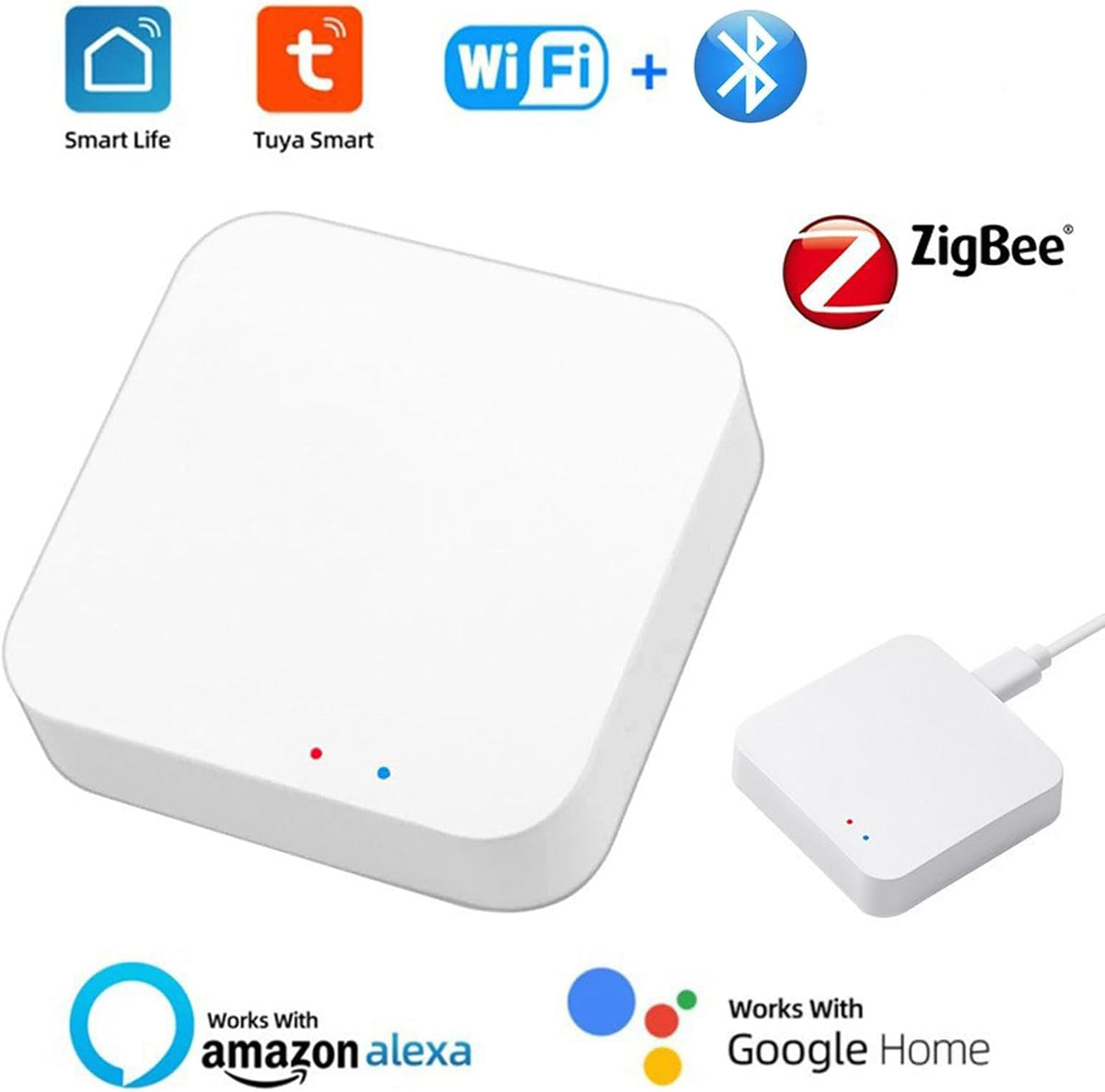 ZigBee Hub WiFi & Bluetooth Dual Mode Gateway, Only for Tuya Product Smart Home Bridge Wireless Remote