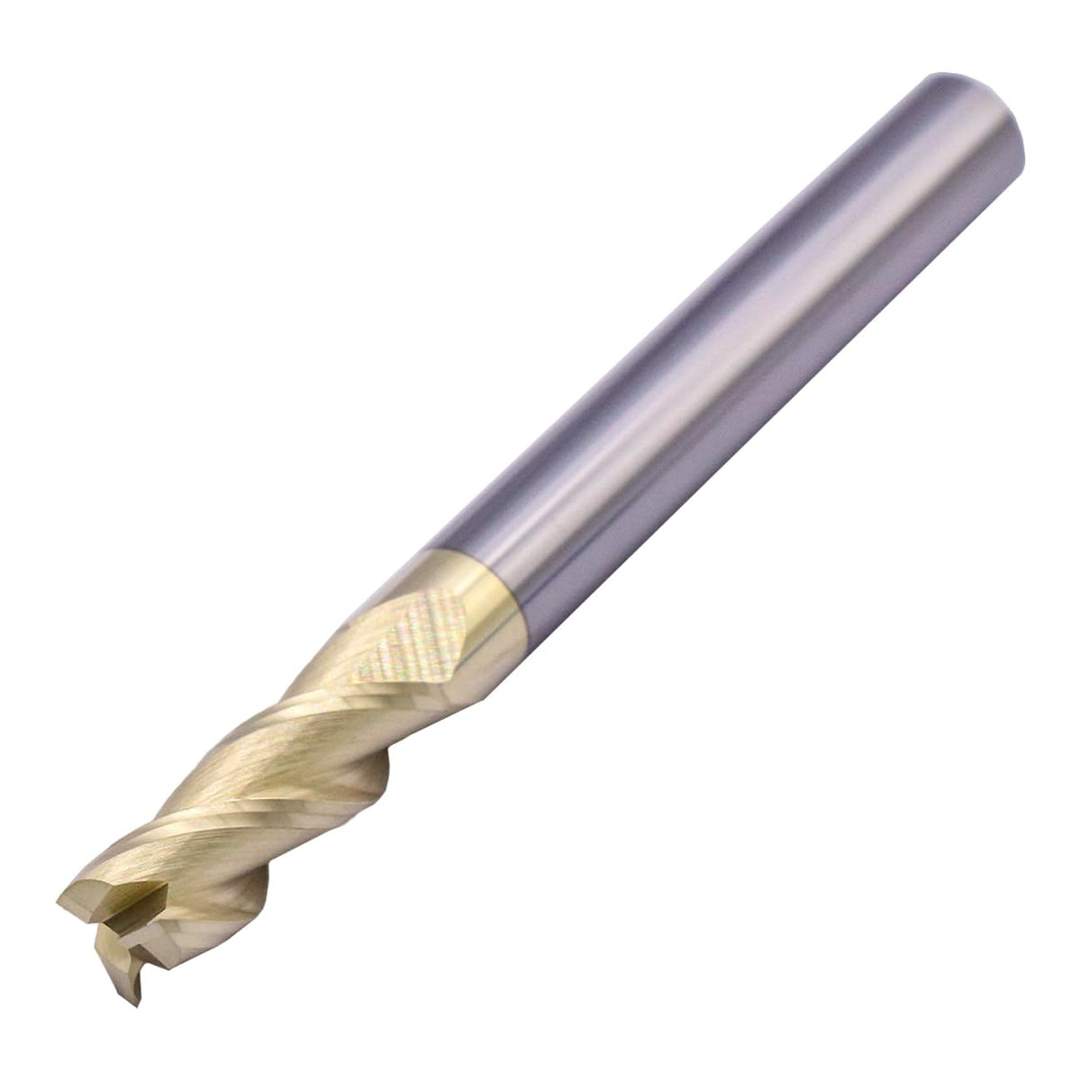 BestParts 1/4" 3 Flute Solid Carbide End Mill for Aluminum - ZrN Coated