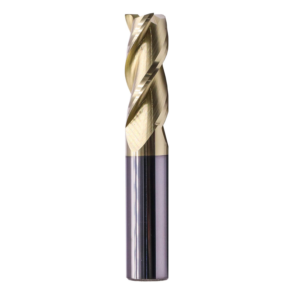 1/2" 3 Flute Solid Carbide Square End Mill, ZrN Coated, for Aluminum