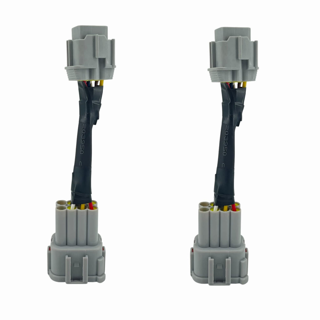 ALTBET 2pcs Headlight Conversion Adapters Compatible with 2003+ Nissan 350z HID Wiring 8 to Halogen 6