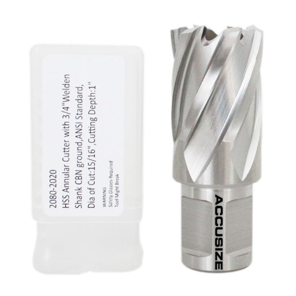 Accusize HSS Annular Cutter 15/16 x 1 in Cutting Depth, 3/4" Weldon Shank
