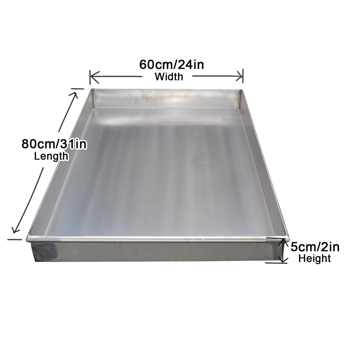Stainless Steel Washing Machine Pans - Durable 201 Drip Tray for Air Conditioners, Dog Crate, Water & Oil Storage (31x24in / 80x60cm)