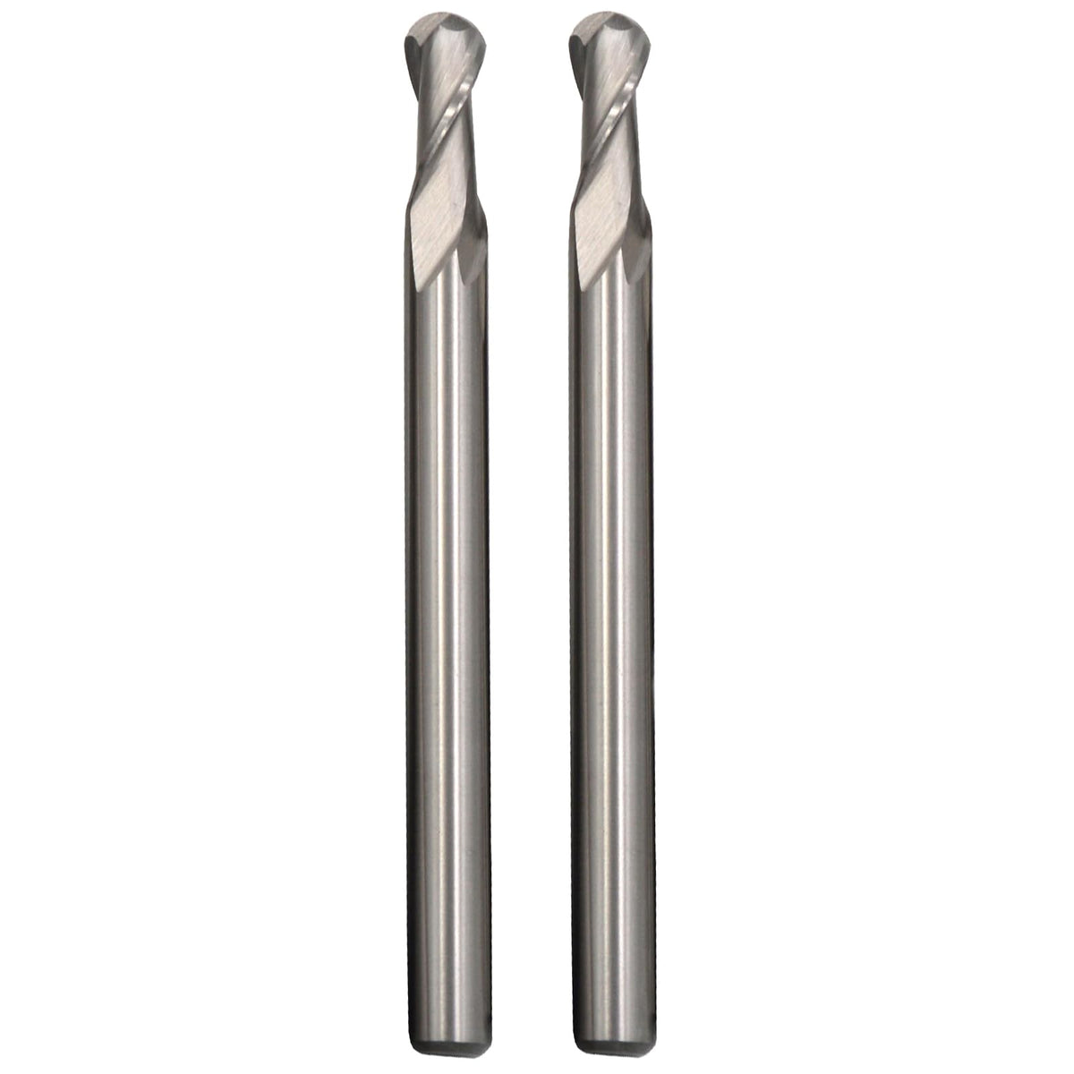 WKSTOOL 2Pcs 12mm Dia 2Flutes HSS M2 Ball Nose End Mill Flat Cutter CNC Slotting Cutting Profiling Router Bit for Steels Aluminum Copper Brass Bronze Cast Iron